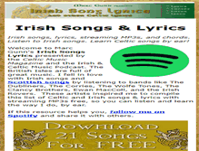 Tablet Screenshot of irish-song-lyrics.com